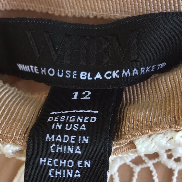 White House Black Market Cream Lace With Nude Lining Pencil Skirt - Picture 11 of 12